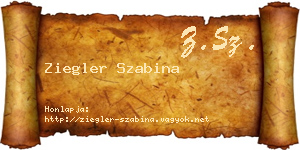 Ziegler Szabina névjegykártya